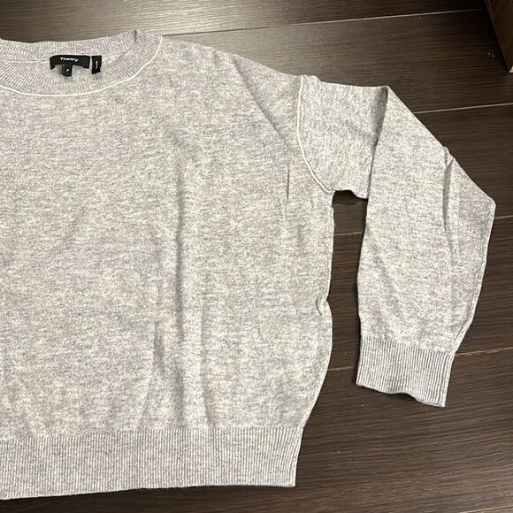 COPY - Theory Criselle 100% Merino Wool Crew Sweater, Gray, Size P - Picture 6 of 9